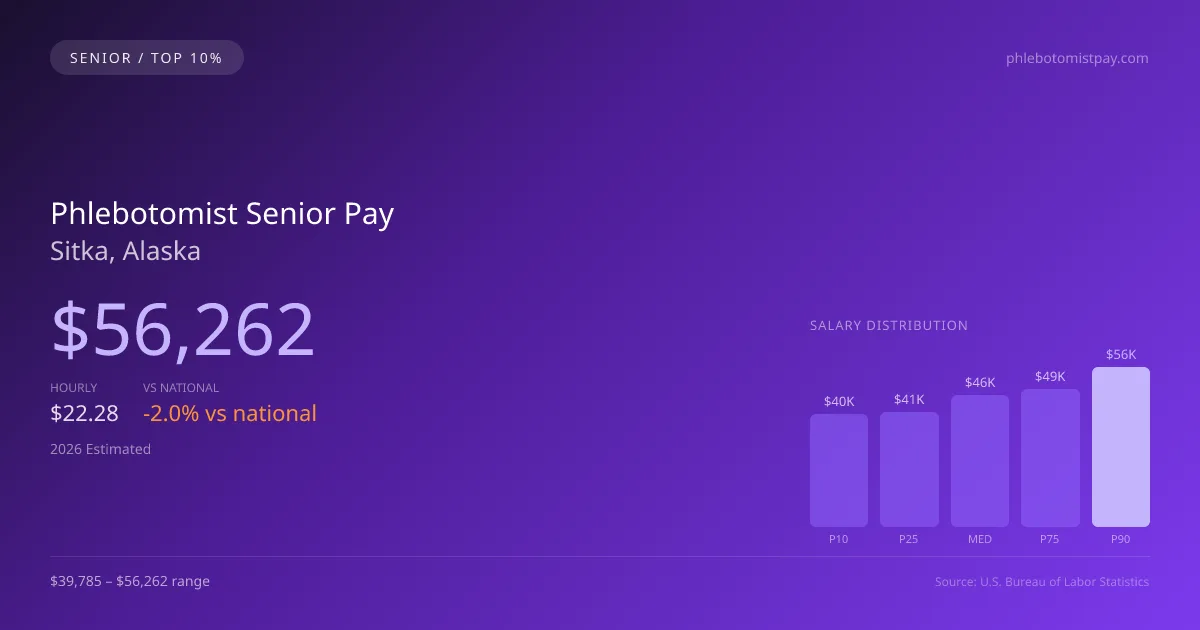 Phlebotomist Senior Salary in Sitka, AK — 2026 est., based on 2025 BLS